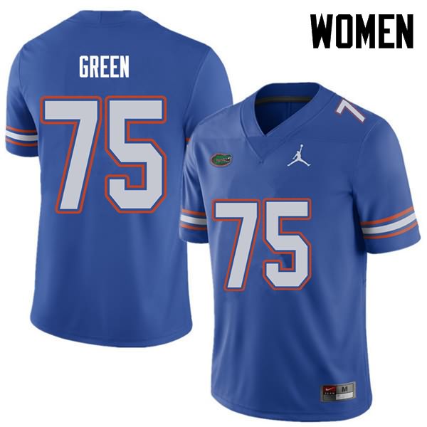 Women's NCAA Florida Gators Chaz Green #75 Stitched Authentic Jordan Brand Royal College Football Jersey FTJ0665BG